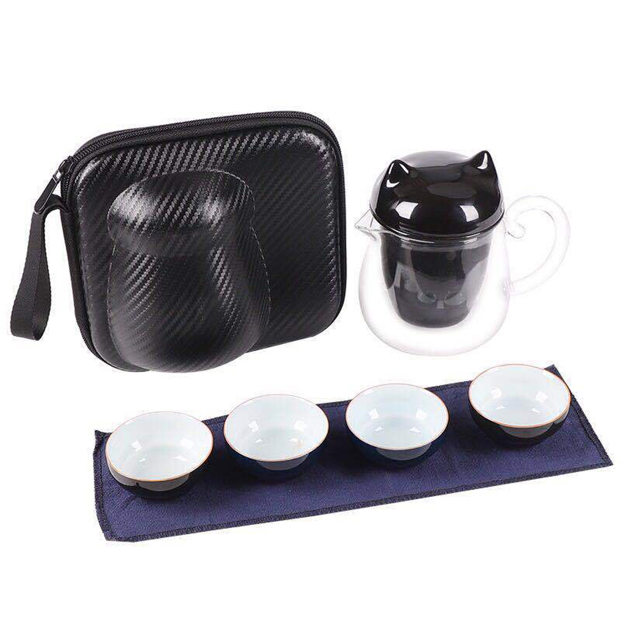 Ceramic Black Cat Tea Set Black Cat Ornament Japanese Etsy