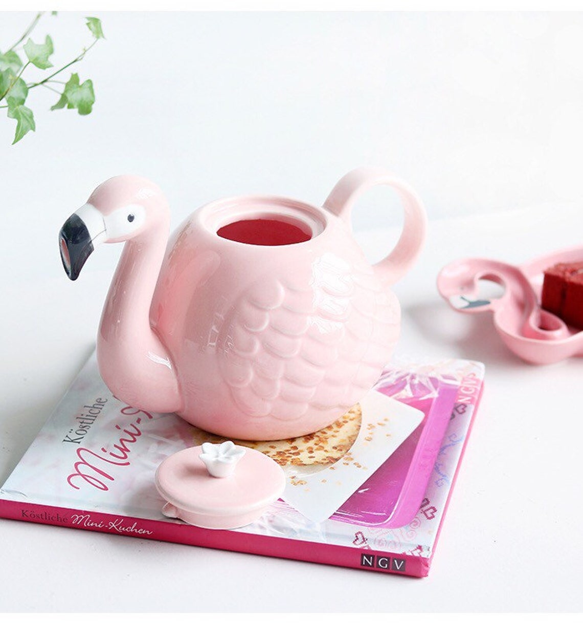 Pink Swan Tea Set Ceramic Pink Swan Ornament Japanese Etsy