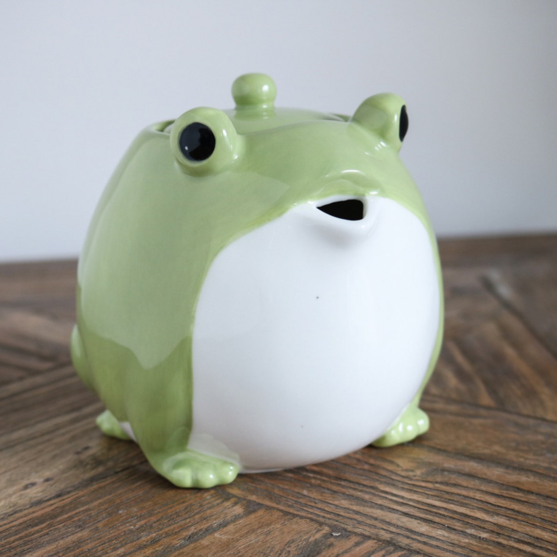 Green Frog Tea Set Ceramic Green Frog Ornament Japanese Etsy