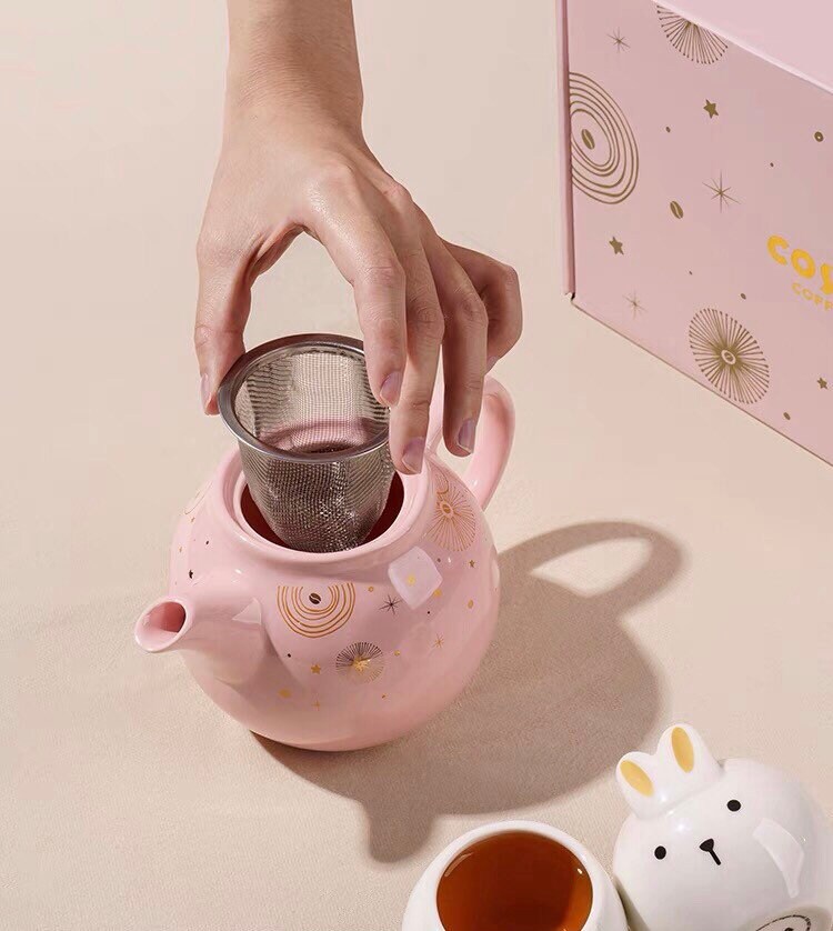 Ceramic Japanese Cartoon Rabbit Tea Set White Rabbit Etsy