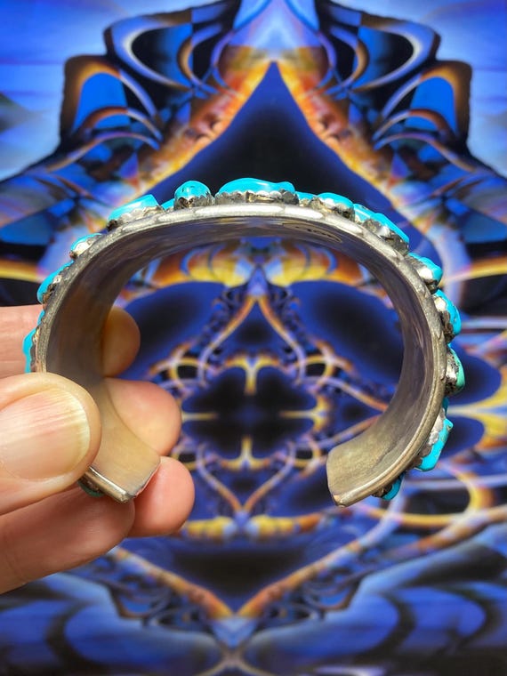 Native American turquoise cuff - image 6