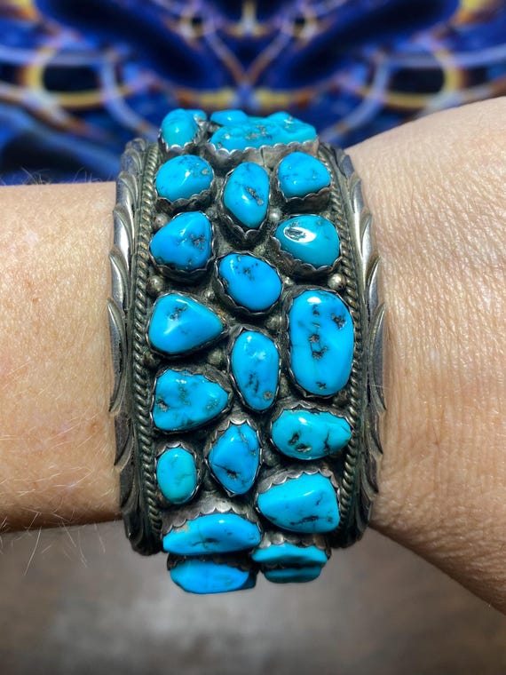 Native American turquoise cuff - image 7