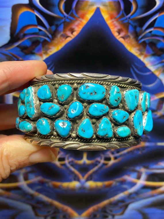 Native American turquoise cuff - image 3