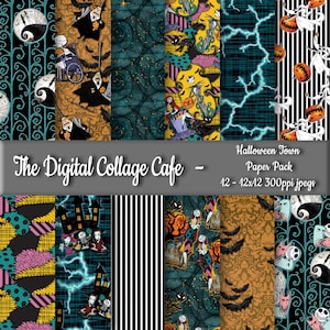 Halloween Seamless Digital Paper Pack, Halloween Digital Paper Pattern, Halloween Scrapbook Paper - DPP109 - 12-12x12in 300ppiJPEG