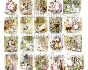 Tom Kitten - by Beatrix Potter - Digital Collage Sheet - TT - 113 - Instant Download
