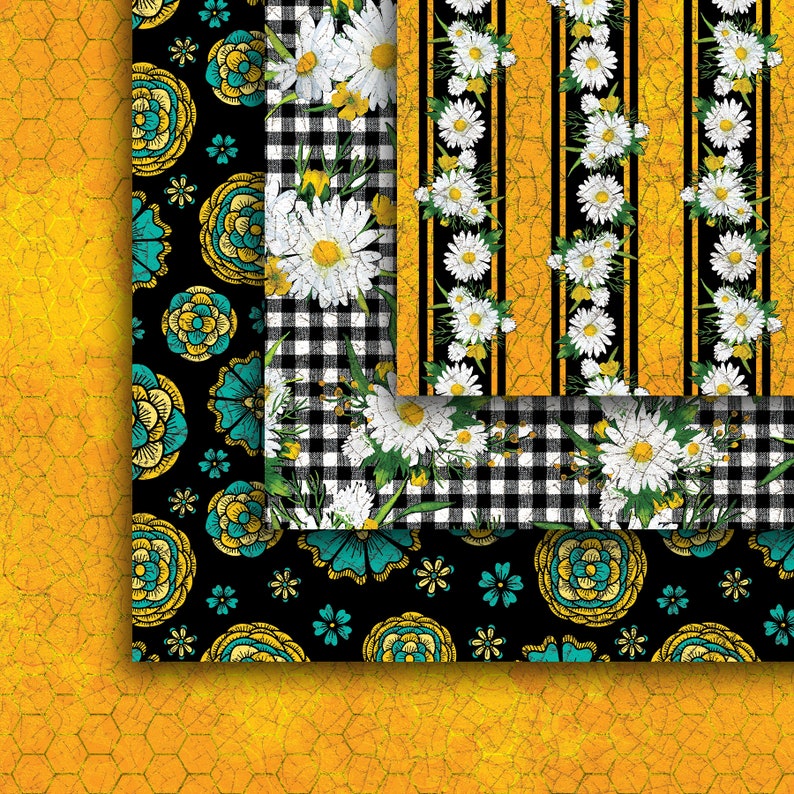 Bees Seamless Digital Paper Pack, Honeycomb Digital Pattern, Bumble Bee ...