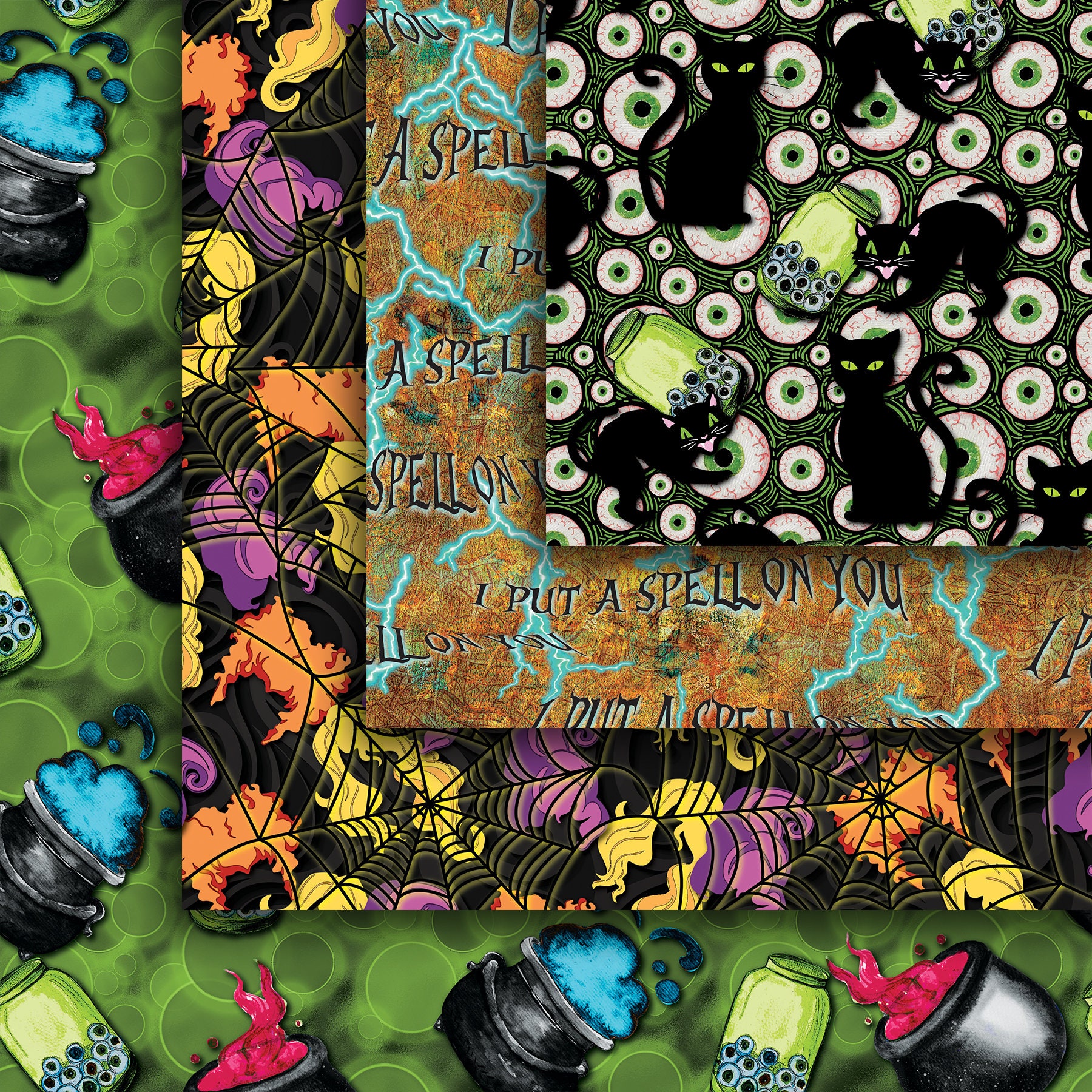 Halloween Seamless Digital Paper Pack, Sisters Digital Paper, Halloween ...