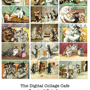 Comical Cats by Maurice Boulanger Digital Collage Sheet - TT - 065 - Instant  Download