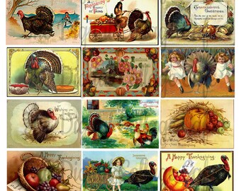 Vintage Thanksgiving I Digital Collage Sheet - TT - 024 - Instant  Download