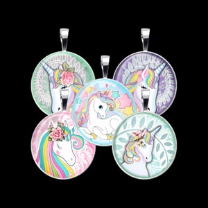 Unicorn Digital Collage Sheet, Magical Creature Collage - DCC080 - 18mm, 20mm, 25mm and 30mm Rounds/Circles - Instant Download