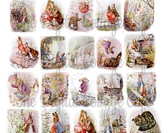 Benjamin Bunny - Beatrix Potter - Hoja de Collage Digital - TT - 093 - Descarga Instantánea