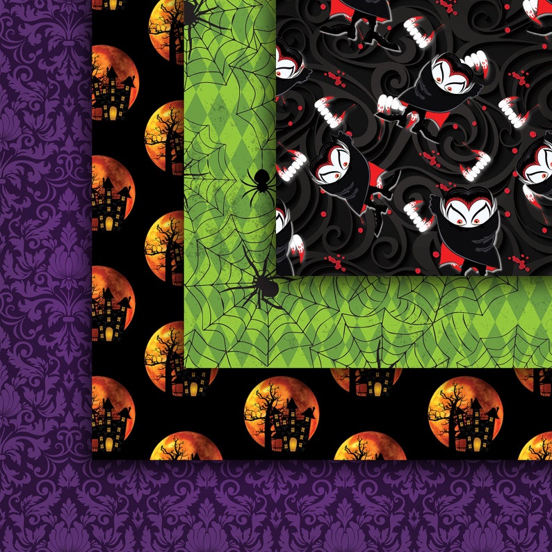 Halloween Seamless Digital Paper Pack Pumpkin Paper Pack | Etsy