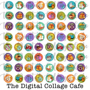 Breakfast Digital Collage Sheet Brunch Digital Collage DCC050 18mm ...