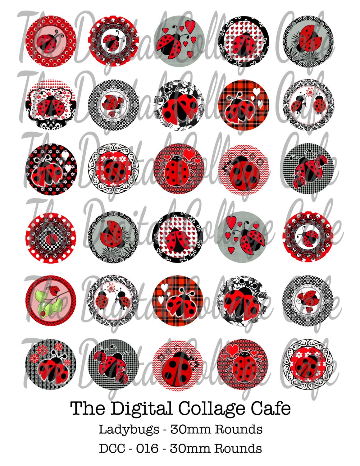 Ladybug Digital Collage Sheet DCC016 - Insect Digital Collage Sheet ...