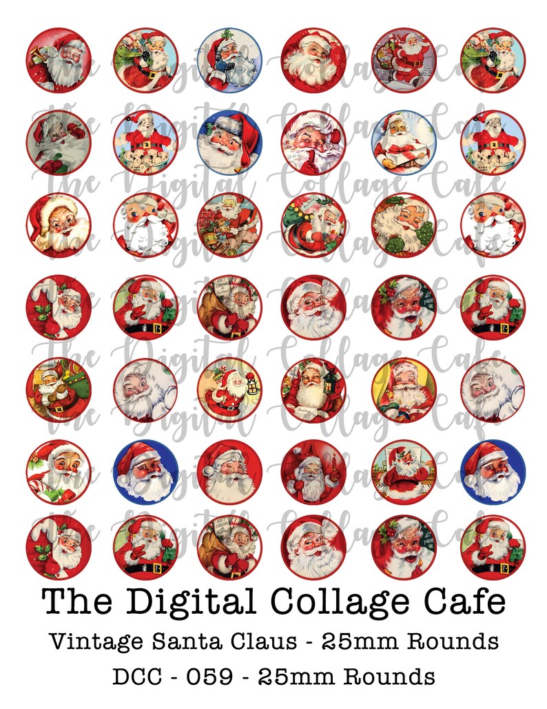 Vintage Santa Claus Digital Collage Sheet - Christmas Digital Collage ...
