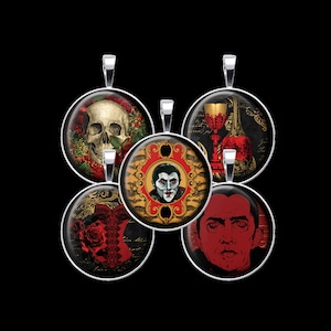 Vampire Digital Collage Sheet, Gothic Vampire Bottle Cap Collage, Horror Collage - DCC167 - 18mm,20mm,25mm & 30mm Circles-Instant Download
