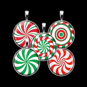 Peppermint Digital Collage Sheet - Christmas Candies Digital Collage - DCC062 - 18mm, 20mm, 25mm and 30mm Rounds/Circles - Instant Download