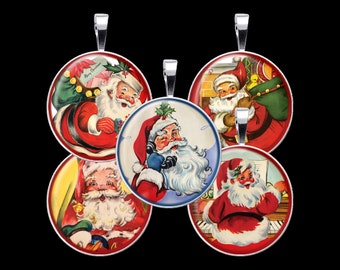 Vintage Santa Claus Digital Collage Sheet - Christmas Digital Collage - DCC059 - 18mm, 20mm, 25mm and 30mm Rounds/Circles - Instant Download