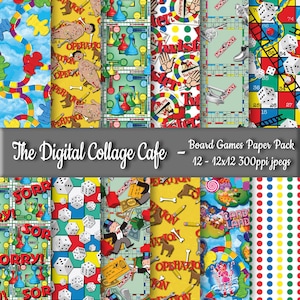 Board Games Seamless Digital Paper Pack, Board Game Digital Design, Board Game Scrapbook Paper - DPP106-12-12x12in 300ppi JPEG