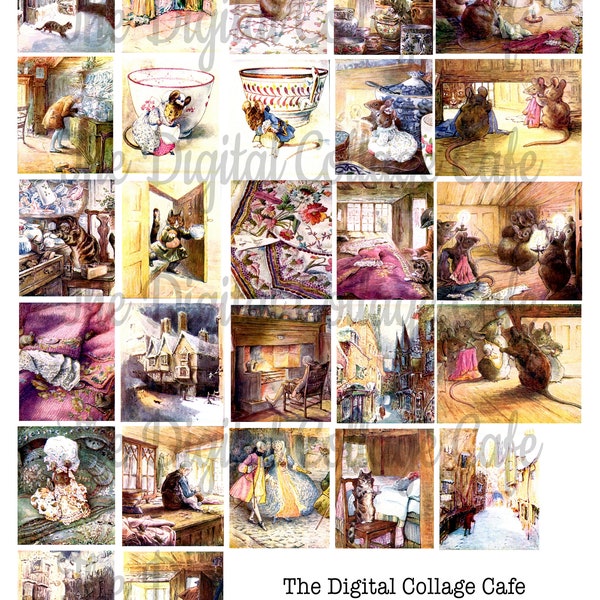 The Tailor of Gloucester - by Beatrix Potter - Digital Collage Sheet - TT - 111 - Instant Download