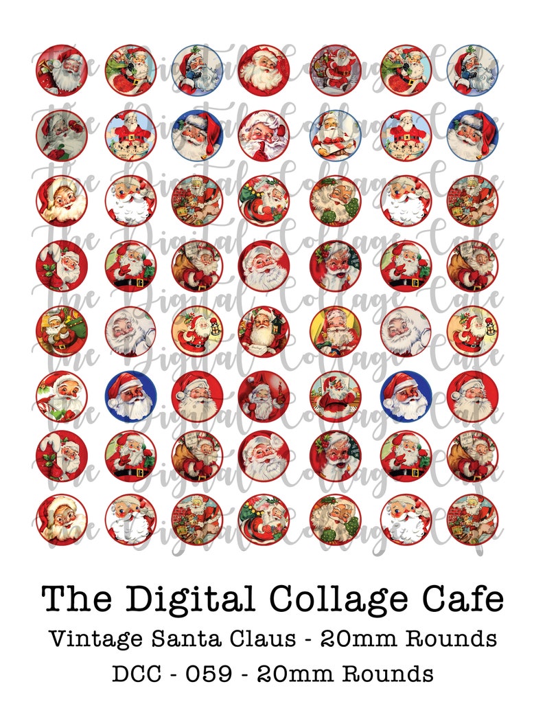 Vintage Santa Claus Digital Collage Sheet - Christmas Digital Collage ...