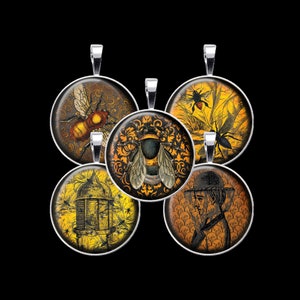 Bee Digital Collage Sheet, Apiary Collage, Bee Keeper Collage - DCC128 -18mm, 20mm, 25mm and 30mm Rounds/Circles - Instant Download