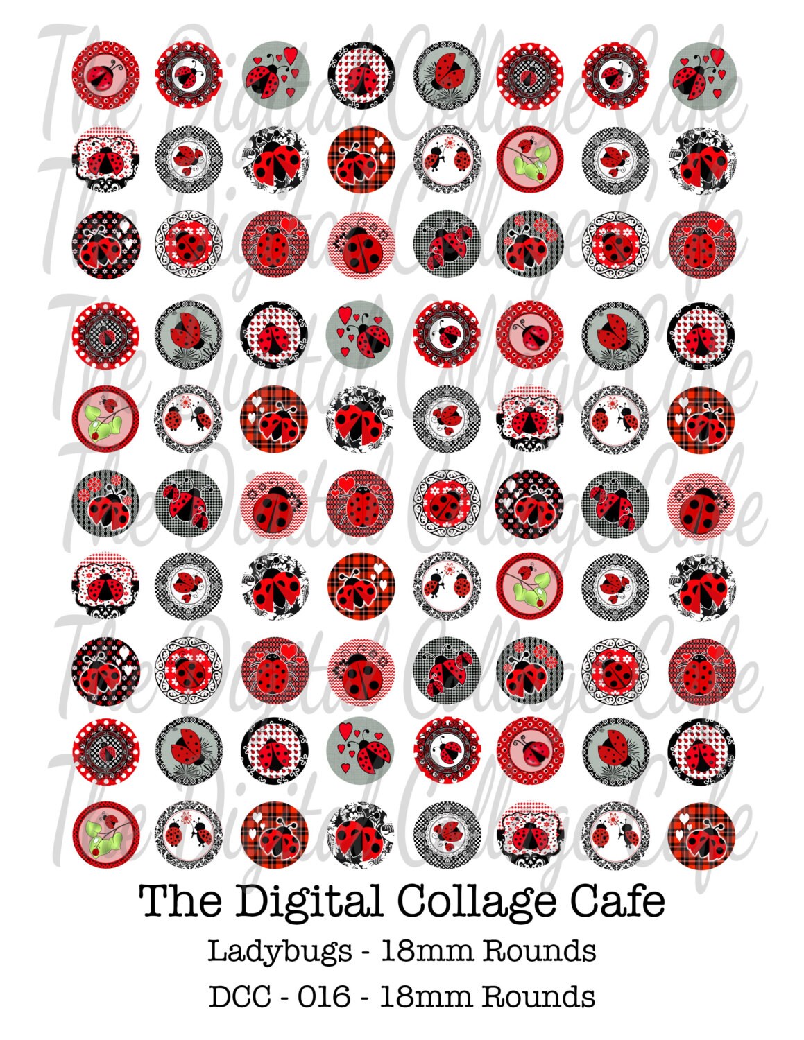 Ladybug Digital Collage Sheet DCC016 - Insect Digital Collage Sheet ...