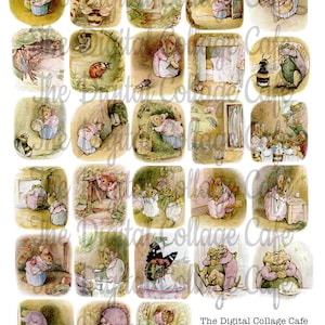 May include: A collection of 25 vintage illustrations featuring a mouse family in various scenes. The illustrations are in a watercolor style and feature a variety of colors, including green, brown, and blue. The illustrations are set against a white background.