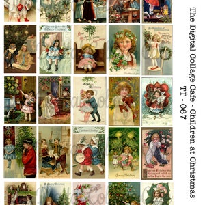 Children at Christmas Digital Collage Sheet - TT - 067 - Instant  Download