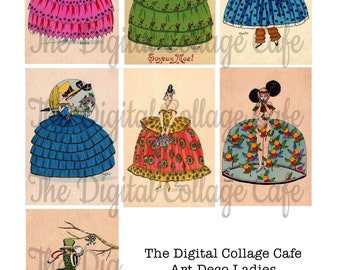 Art Deco Ladies by Douky - Digital Collage Sheet - TT - 095 - Instant  Download