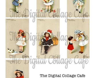 Monday's Child is Fair of Face, Tuesday's Child is Full of Grace Digital Collage Sheet - TT - 041 - Instant  Download