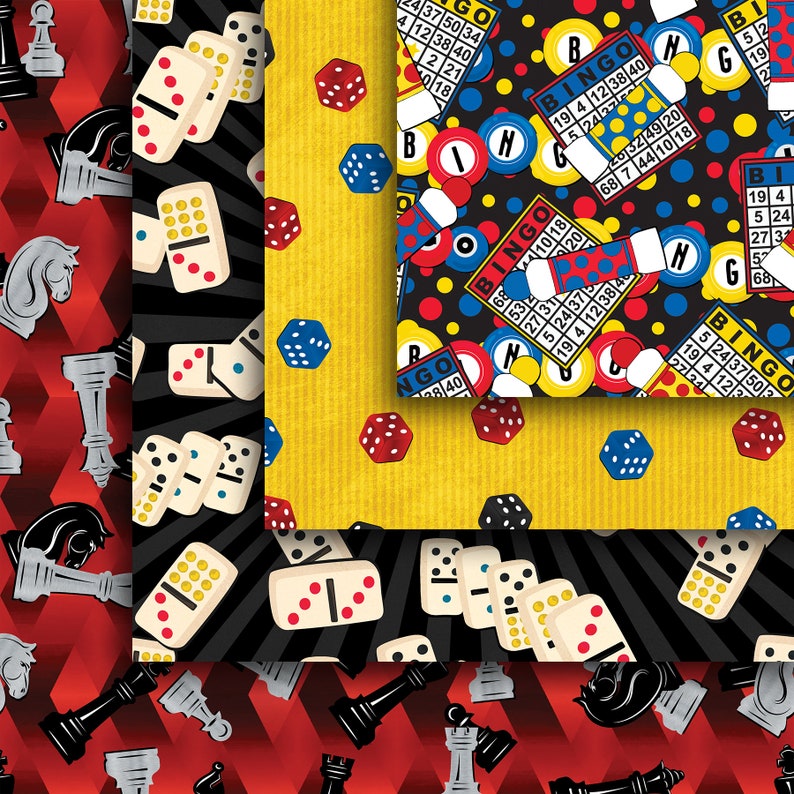Classic Board Games Seamless Digital Paper Pack, Checkers Seamless ...