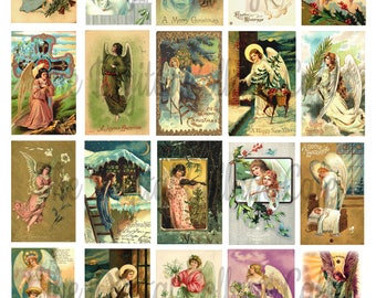 Vintage Holiday Angels Digital Collage Sheet - TT - 034 - Instant  Download