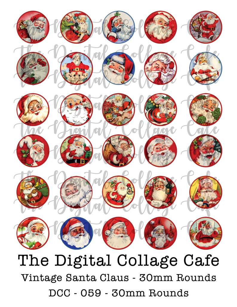 Vintage Santa Claus Digital Collage Sheet - Christmas Digital Collage ...