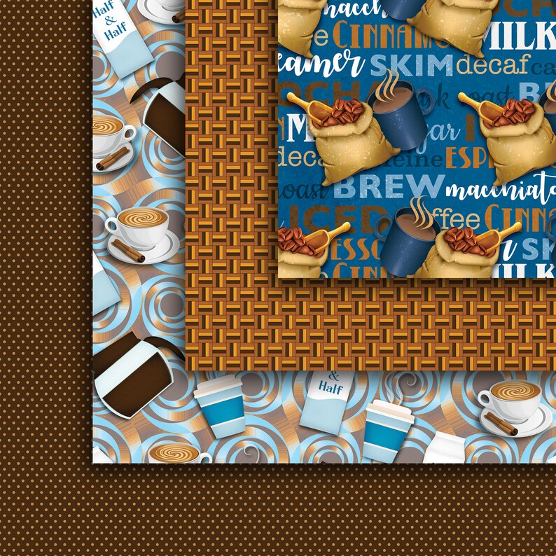 Coffee Seamless Digital Paper Pack, Iced Coffee Digital Paper Pack ...