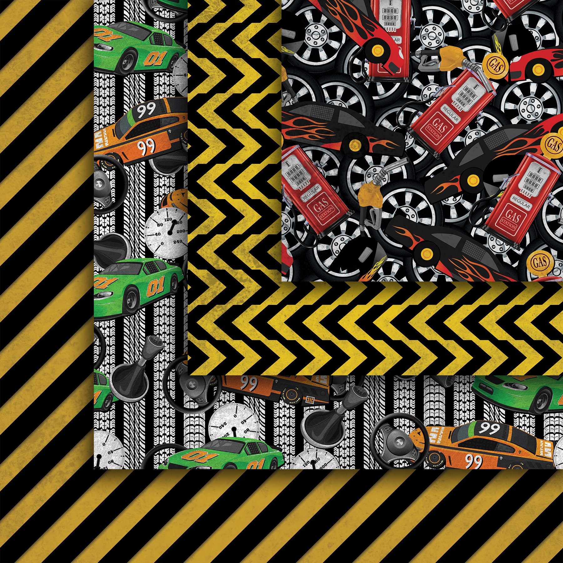 Racing Paper Pattern Race Car Seamless Digital Paper Pack, Nascar Inspired Seamless Pattern ...