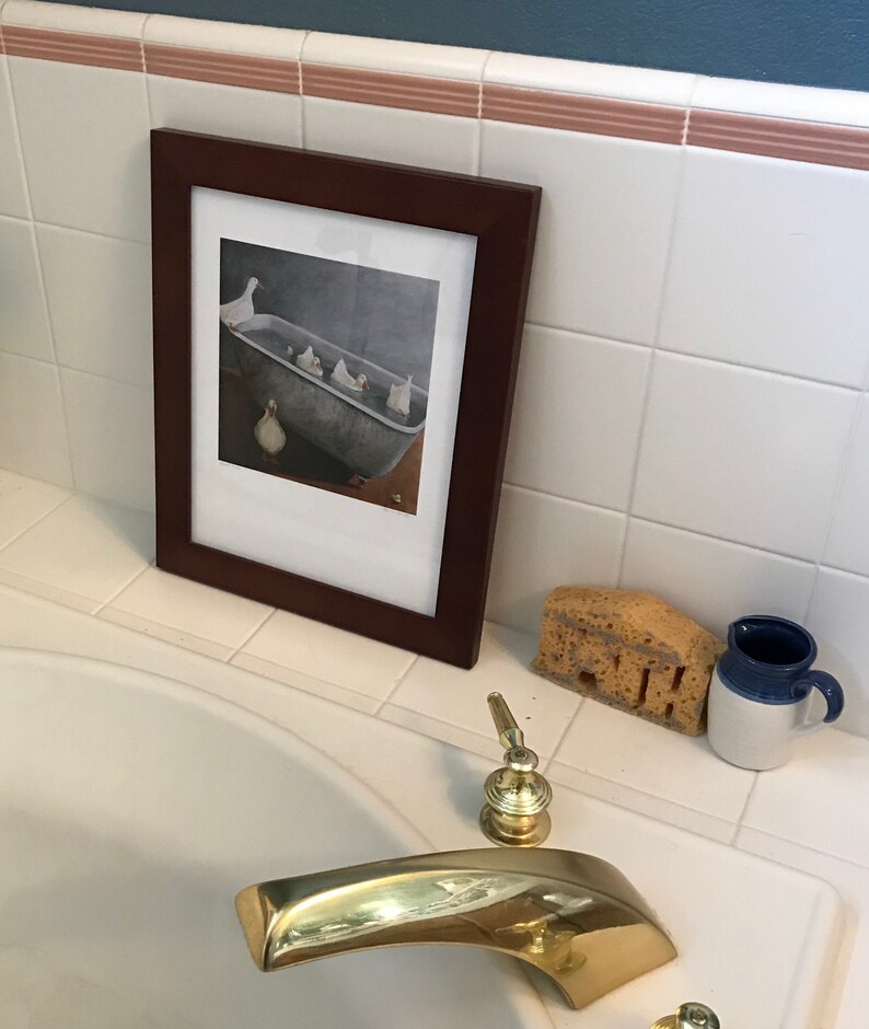 DUCK POND White Ducks in an Old Bathtub in Limited Gray and Etsy