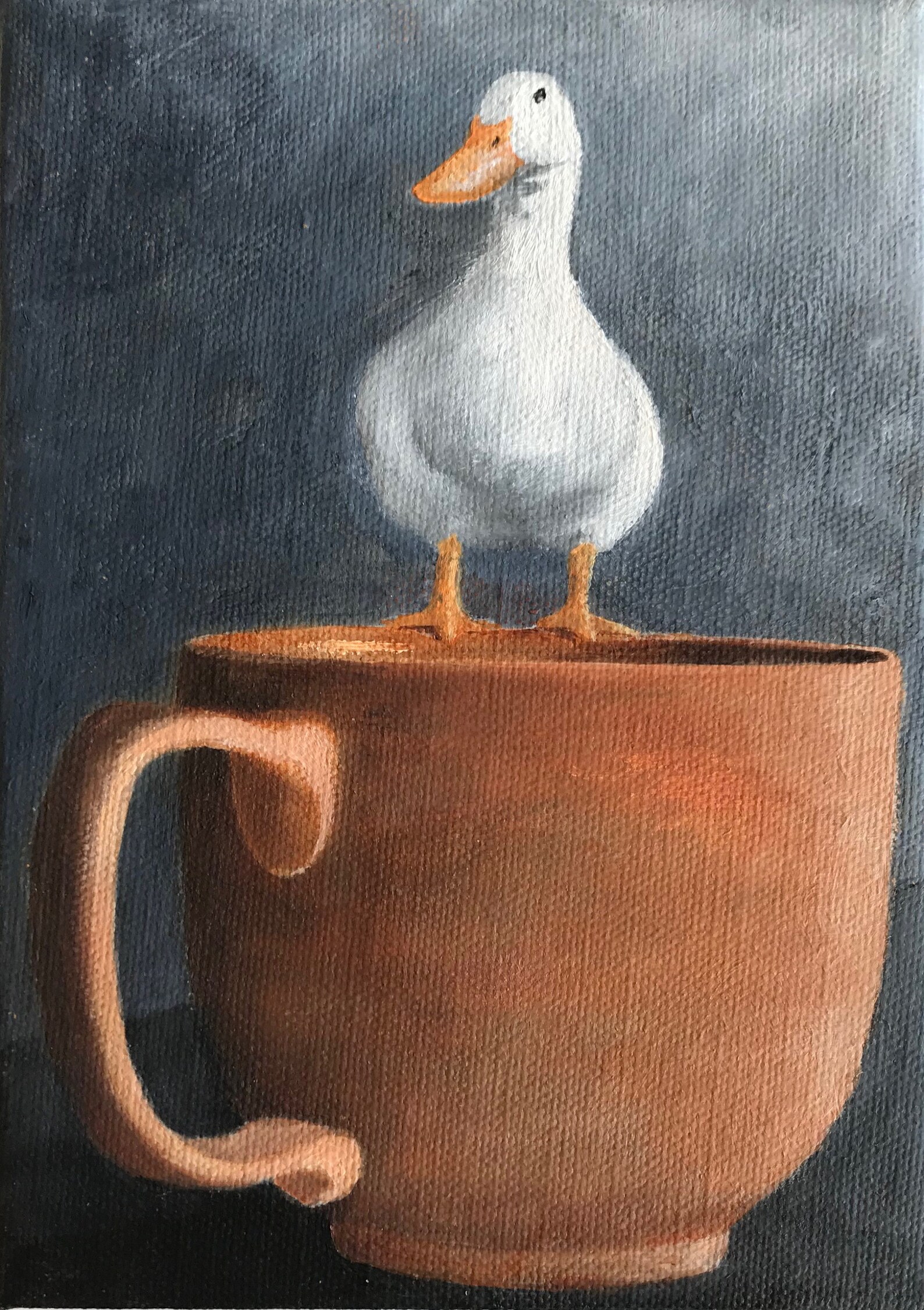 COFFEE MUG DUCK A White Duck Sitting on the Edge of a Coffee Mug Etsy