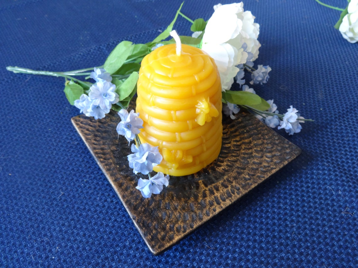 100 Beeswax Beehive Candle 3 Tall 2.5 Wide Etsy