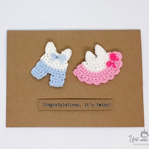 Cartes de naissance personnalisées faites main de jumeaux, carte de jumeaux de bébé, nouveau bébé, carte d'anniversaire de jumeaux
