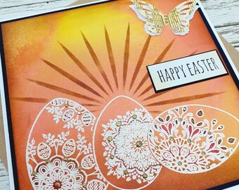 Easter Eggs, Handmade Spring Card