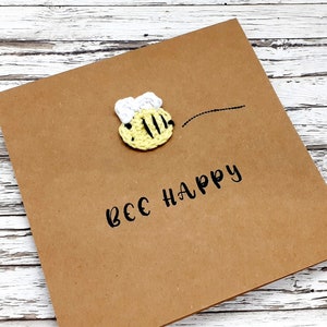 Biglietto all’uncinetto Bee Happy, ape carina