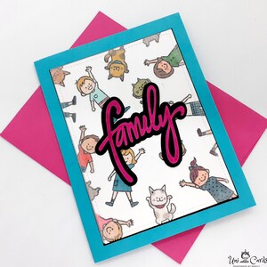 Tarjeta de felicitación hecha a mano, familia