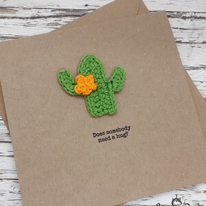 Cactus haak grappige wenskaart, Cactus knuffel