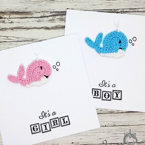 Carte baleine au crochet faite à la main pour bébé garçon ou petite fille