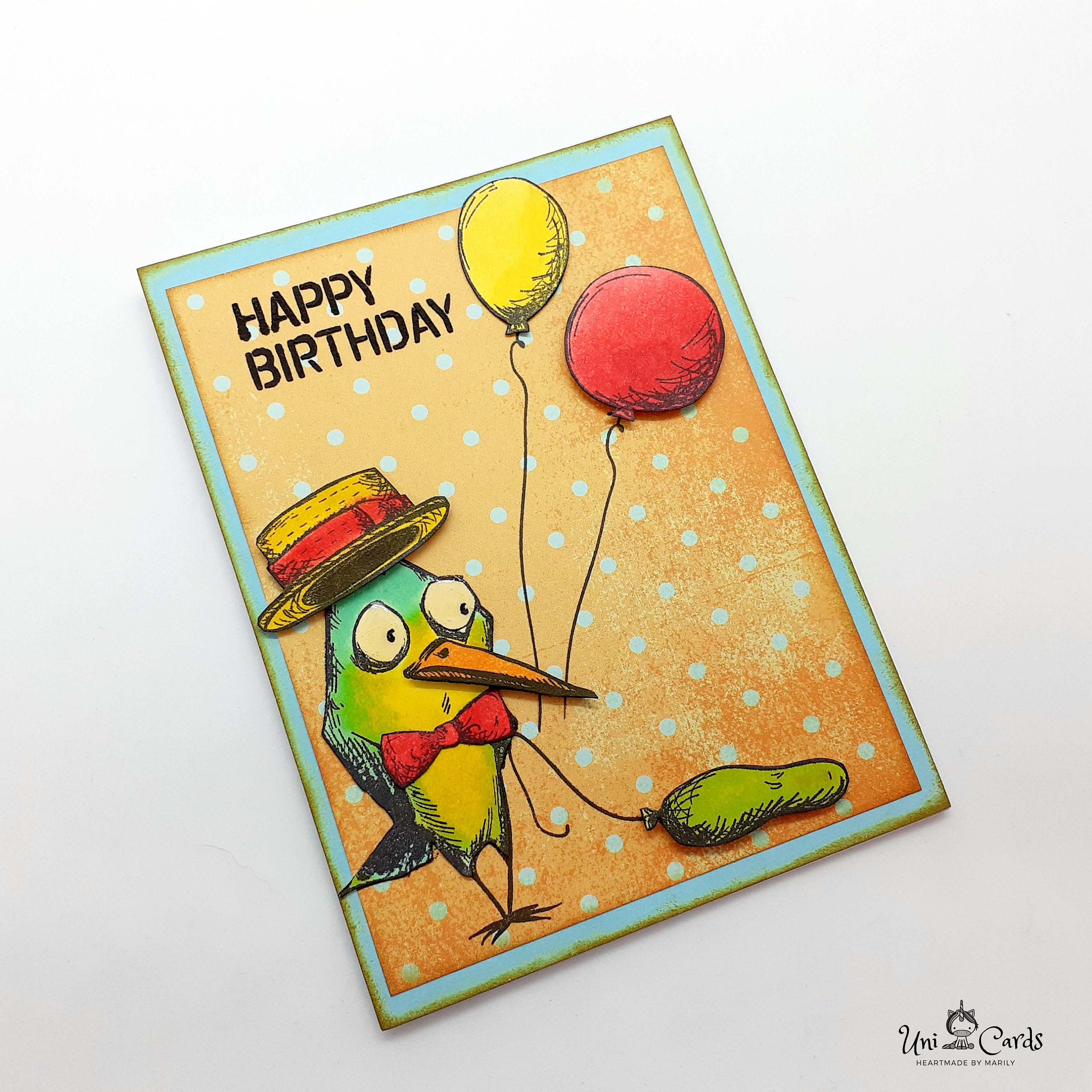 Funny Bird, Handmade Birthday Card Etsy Singapore