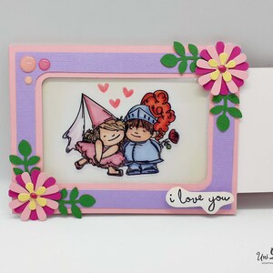 Magische Farbschieber Karte, Prinzessin und Ritter, Märchenpaar