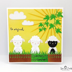 Weiße und schwarze Schafe, Be Original Handmade Card