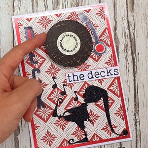 Carte de Noël Action Wobble faite à la main, carte interactive Funny Elf, Deck the Decks