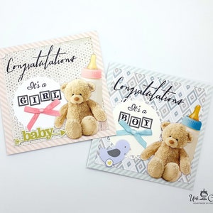 Tarjetas de osito de peluche, Felicitaciones, Tarjeta de revelación de género, Tarjeta de espera